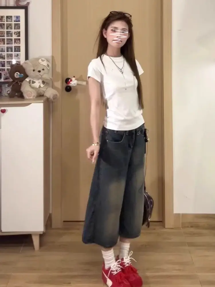 Jeans Flared 2000S Emo Unusual Clothes Low Rise Waisted Hipster Y2K Vintage Female Trousers Ladies Fashion Stretch Comfortable