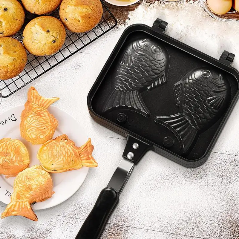 Taiyaki Fish Shaped Waffle Pan Cooking Waffle Pan Maker Home Cooking Fish-shaped Hot Cake Maker Red Bean Paste Chocolate Tuna