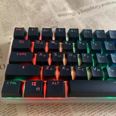 кейкапы 132 Keys Russian Keycaps for Cherry MX Switch Mechanical Gaming RGB Keyboard OEM Profile ISO Keycaps Custom DIY GK61