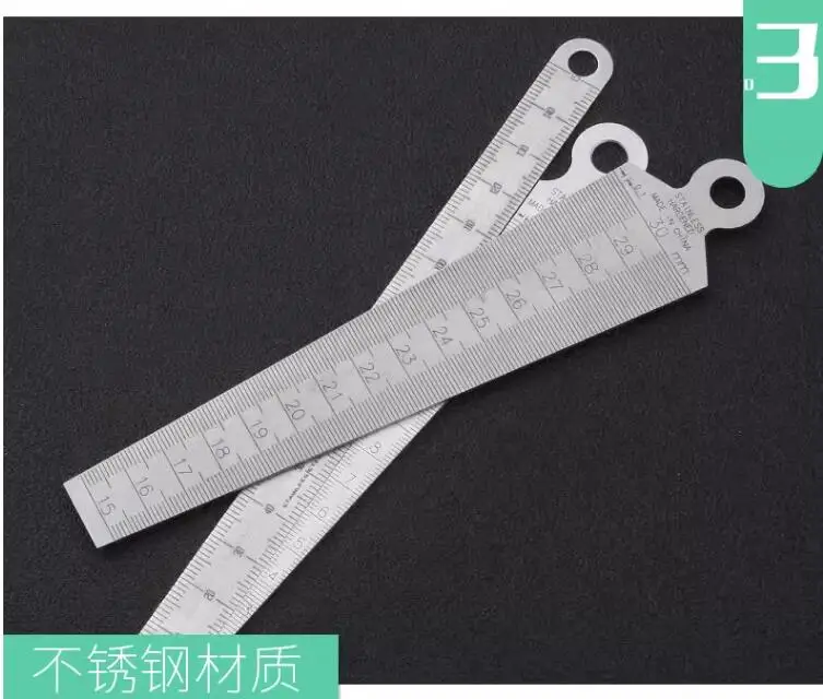 Stainless steel gap ruler 1-15mm Gap ruler wedge shaped feeler gauge Conical ruler aperture inner diameter measuring gauge