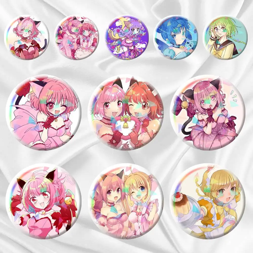 

Tokyo Mew Mew Cute Anime Girl 75mm 44mm 25mm Brooch Backpack Hat Pins Accessories Toys Badge