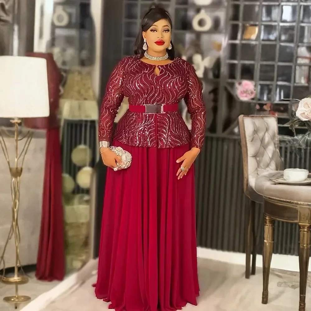 

Элегантные африканские платья для женщин, 1985, африканская одежда, большие размеры, длинное платье для рождественской свадьбы, вечеринки, Дашики, халат с блестками в Анкаре