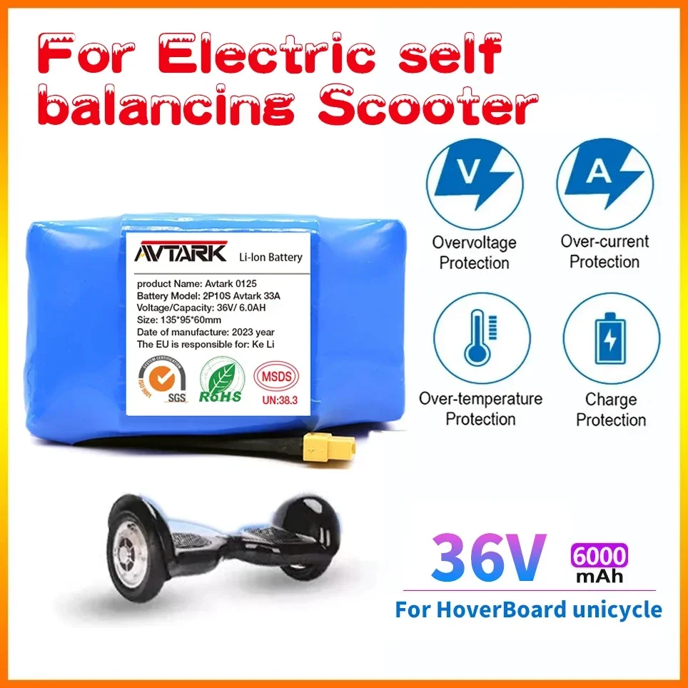 

Original 36v 4.4Ah Rechargeable Lithium Battery 10S2P 4400mAh 18650 Electric Self Balancing Scooter Hoverboard Batteries