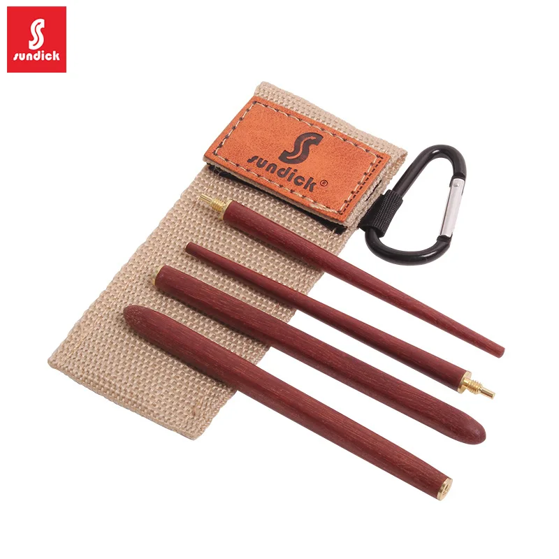 Outdoor Solid Wood Chopsticks with Storage Portable Bag, Camping Tableware Travel Portable Folding Chopsticks