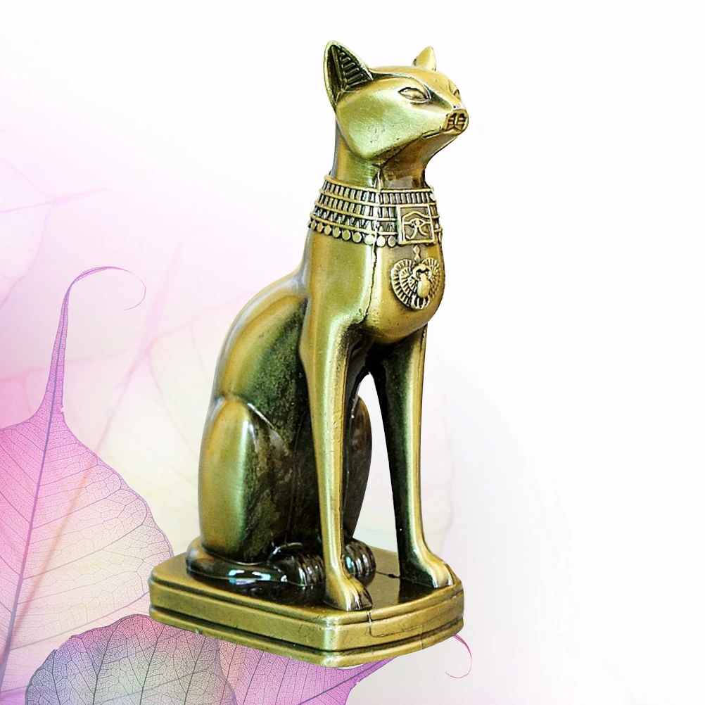 

Retro Egyptian Cat Ornaments Electroplated Adornment Vintage Desktop Decorations