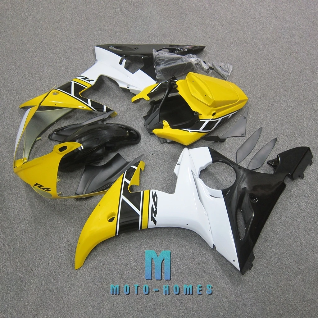 ABS Fairing Kit for Yamaha YZFR6 2003 2004 YZF R6 03 04  Motorcycle Road/Racing  Body Rebuild Fairings Yellow White