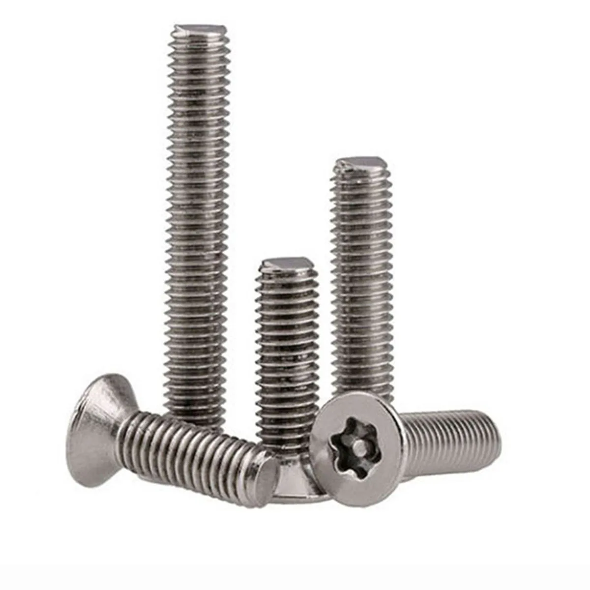 Tête fraisée plate Torx en acier inoxydable M6 304, avec goupille de colonne, boulons de sécurité inviolables