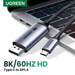 UGREEN-Câble USB C bidirectionnel vers DisplayPort 1.4, 8K, 60Hz, pour iPhone 15, Macbook Pro, Thunderbolt 3/4, USB Type C vers 8K, DP