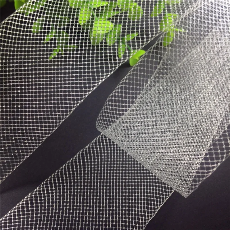 50/100/200 Polyester Flat Plain Horsehair Crinoline Cyberlox Braid for Craft Boning Sewing Wedding Dress Dance DIY Accessories