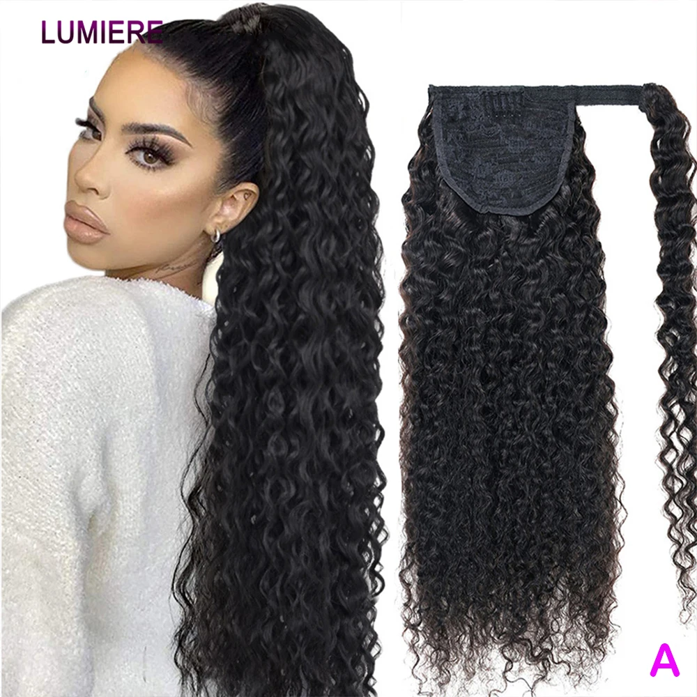 

Afro Kinky Deep Curly Wrap Around Ponytail Virgin Raw Human Hair Extensions Hairpiece Hair Clip In Ponytail Hair Extensions 18A