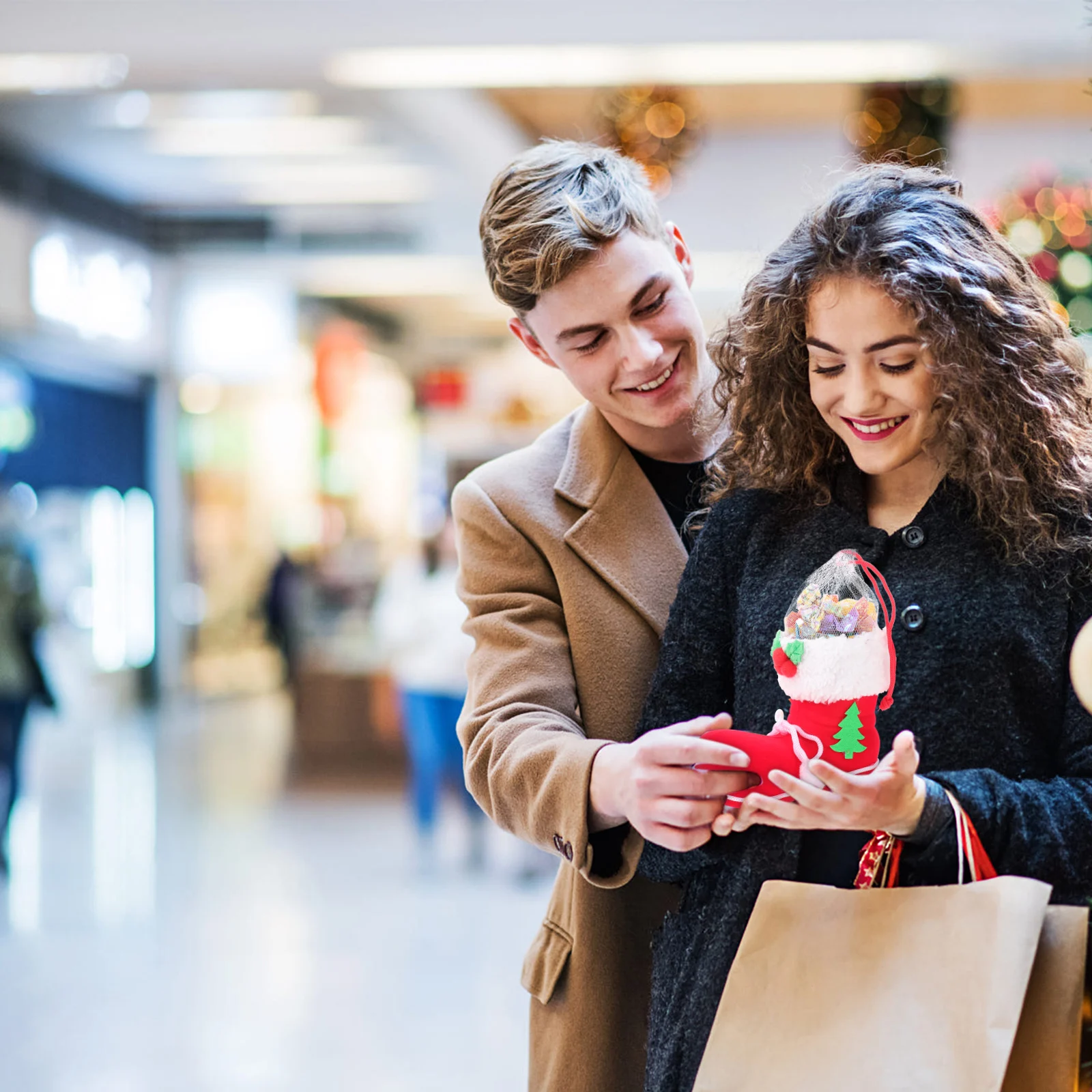 

2Pcs Christmas Candy Boots Lightweight Xmas Gift Bags Creative Xmas Candy Box Christmas Party Supplies Gift Bag