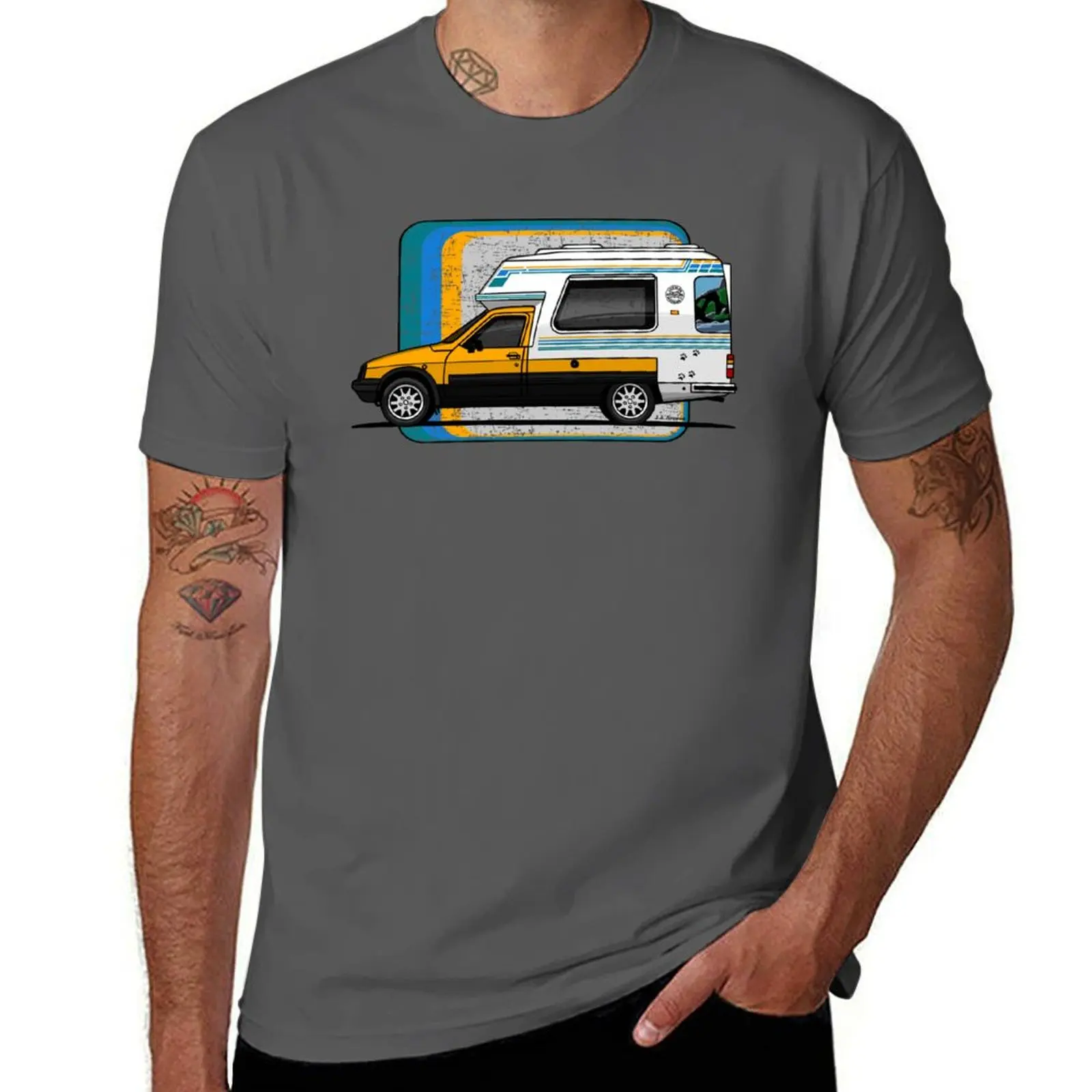 

Copia de Copia de The iconic white van with a circle background T-Shirt Luxury man T-shirts oversize customizeds mens clothes