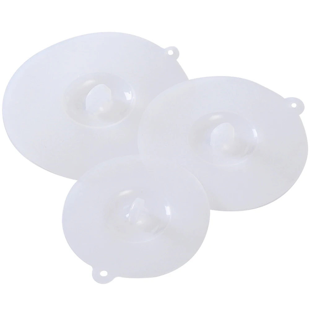 Transparente silicone copo capa segura grau alimentício silicone branco copo capa tigela tampa resistente ao calor s m l evitar poeira e moscas universal