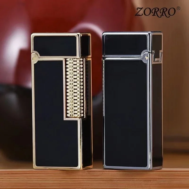 ZORRO Narrow Edition Resin Process Kerosene Lighter Mechanical Assisted Cover Opening Side Sliding Ignition High Grade Gadgets