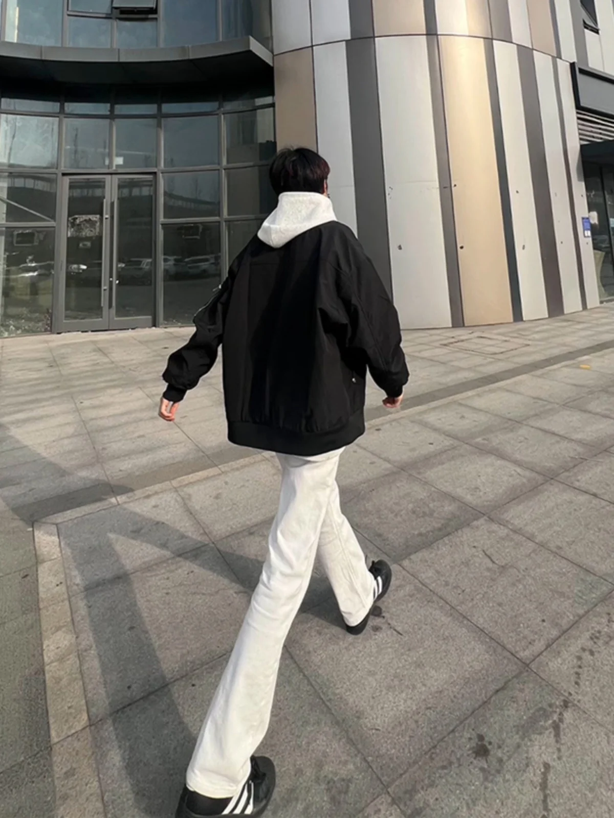 

Cleanfit White Straight Leg Jeans Men's Summer Thin Non-Matching Leg Micro Flared Pants Faionable Urban Sle Low Waist