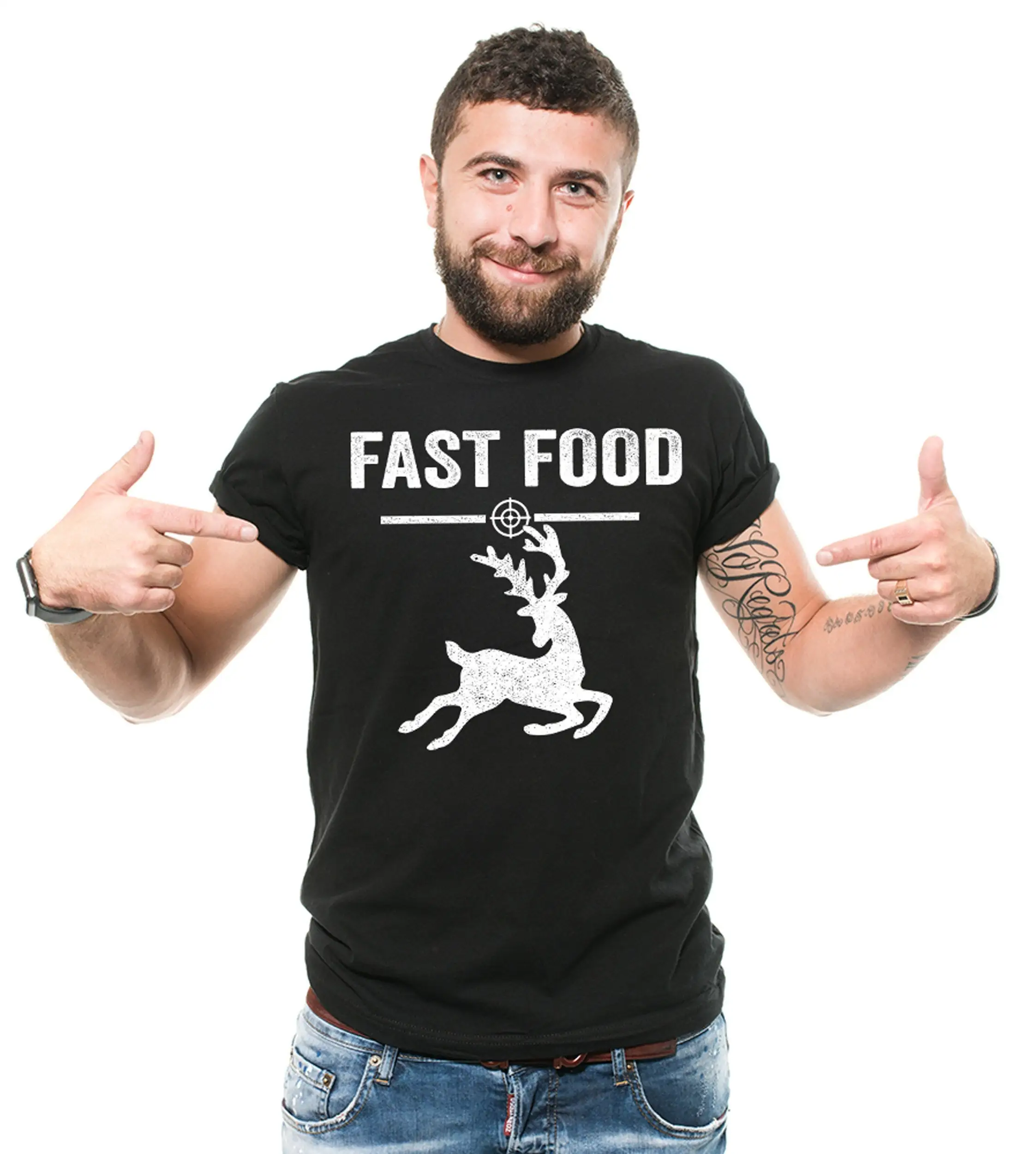 Mens Hunting T Shirt Funny S Fast Food Joke For Men Fathers Day Birthday