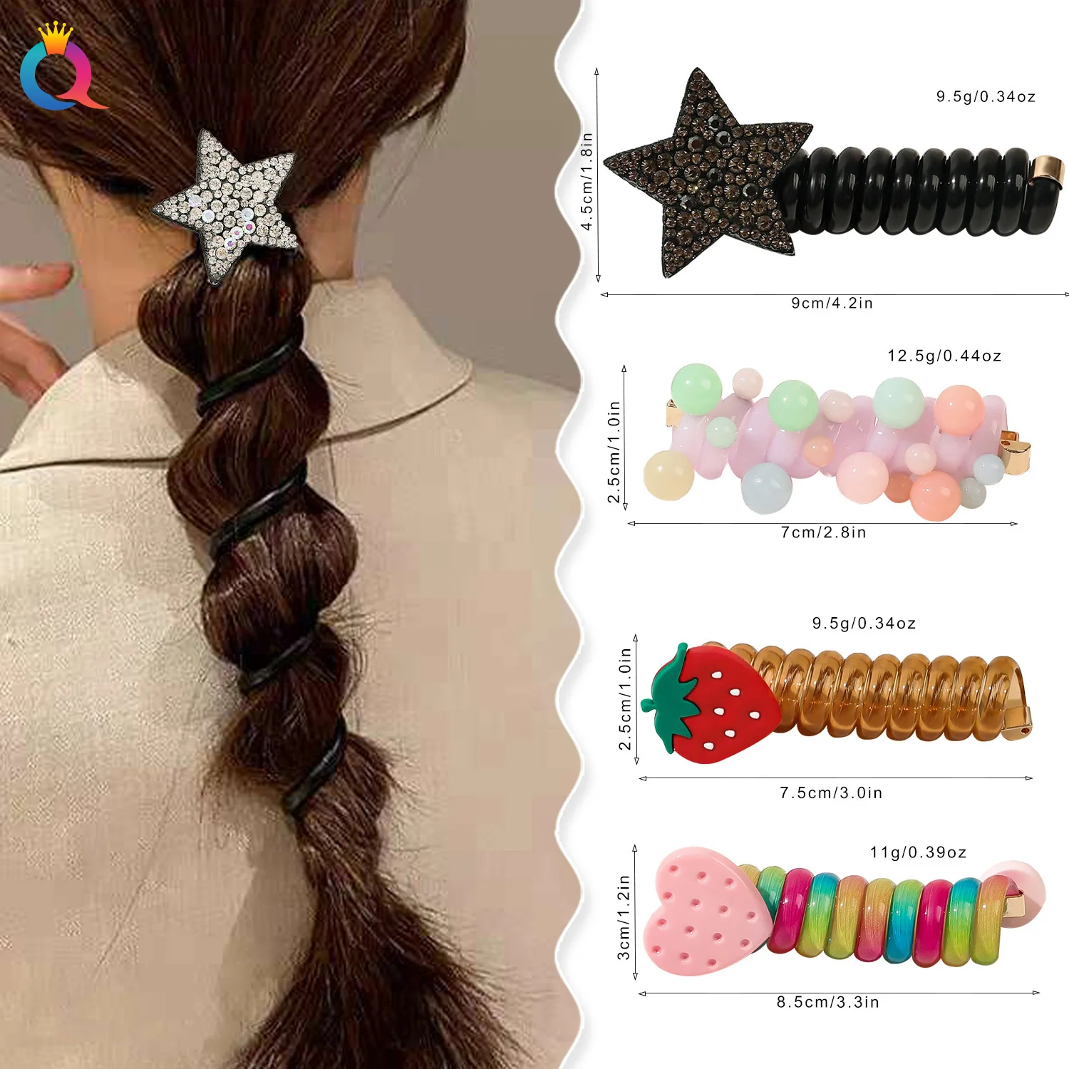 New Children Girls Dopamine Jelly Color Ponytail Elastic Hair Bands Rubber Tie Bundle Scrunchies Telephone Wire Kids Accessories