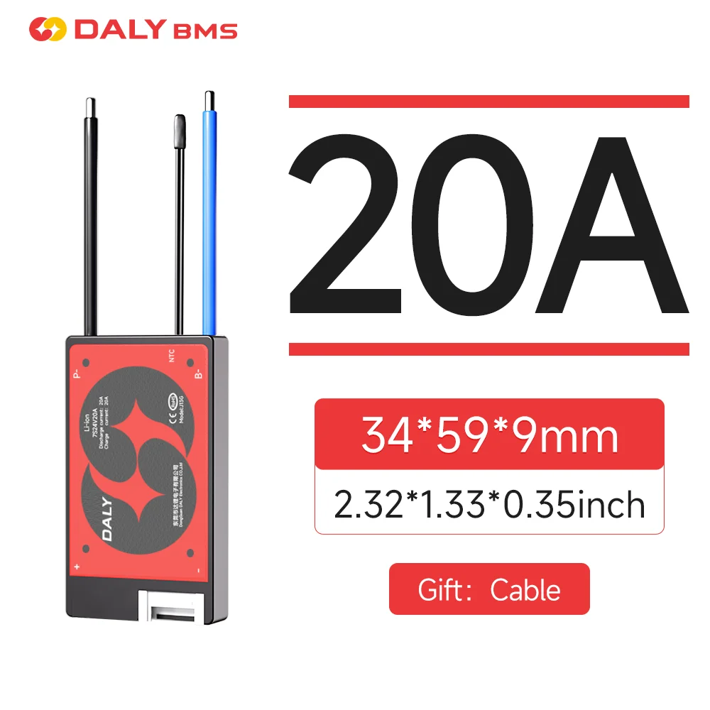 DALYBMS Li-Ion 7S 24V 10S 36V 13S 48V 20A 40A 60A Batterie mit Balance Low High Temperature Cut Off Protection Daly BMS