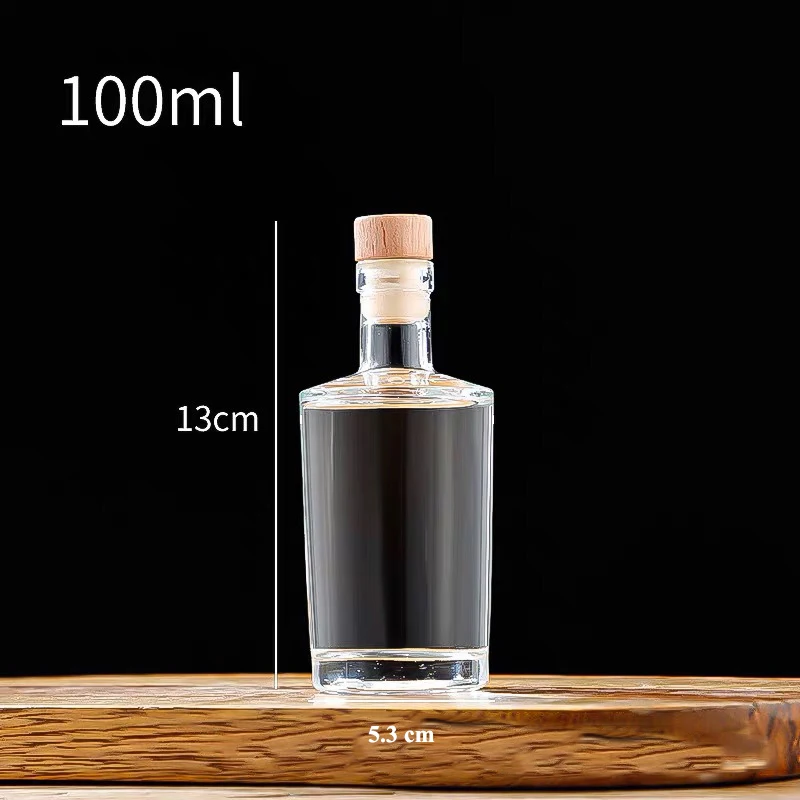 Round style whiskey decanter clear glass barware Alcohol Bottle for Liquor Scotch Bourbon