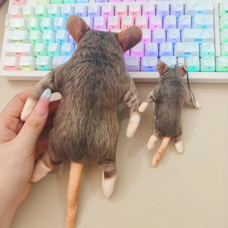   Simulated Mouse Doll Built in Skeleton Home Decors Pranks Spoof Stuff Toy Christmas Gift Plush Mouse Doll Bag Charm