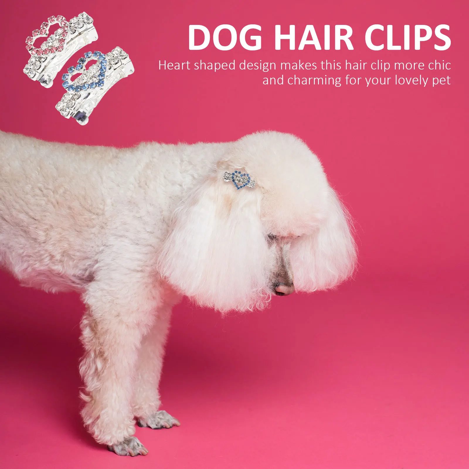 

2Pcs Pet Hair Clips Heart Shape Dog Hairpins Decorative Puppy Hairpins for Stylish Pet Headwear Cat Headdress Dog Hair Clips