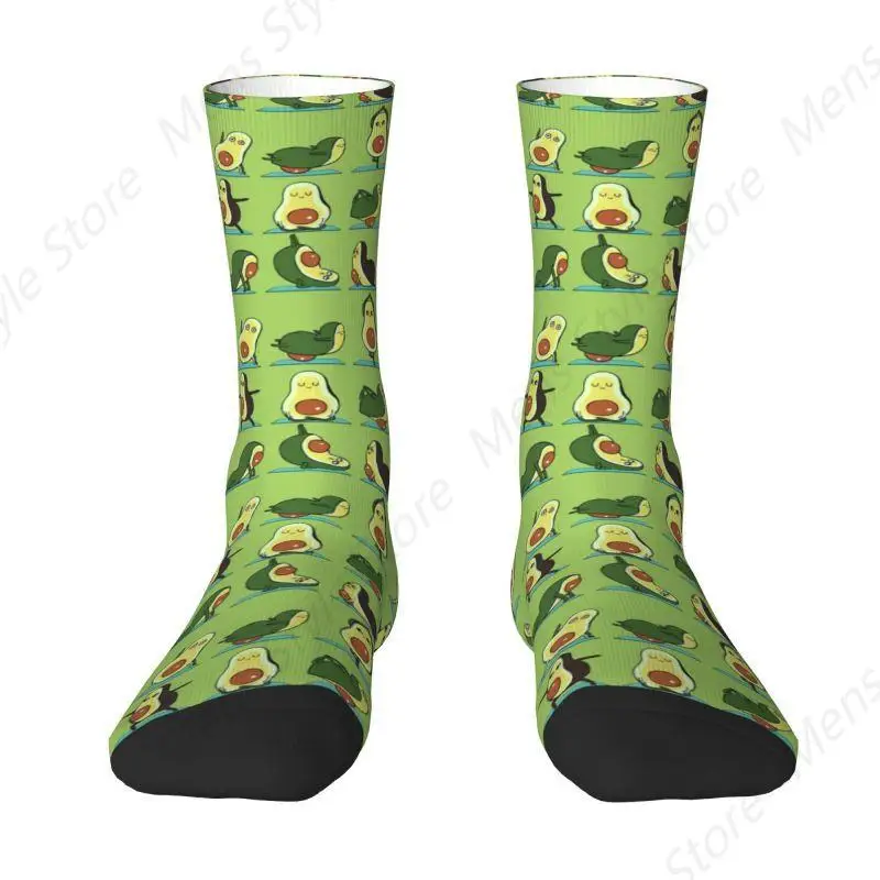 Avocado Yoga Dress Socks for Men Women Warm Funny Novelty Guacamole Vegan Lover Anti Crew Socks