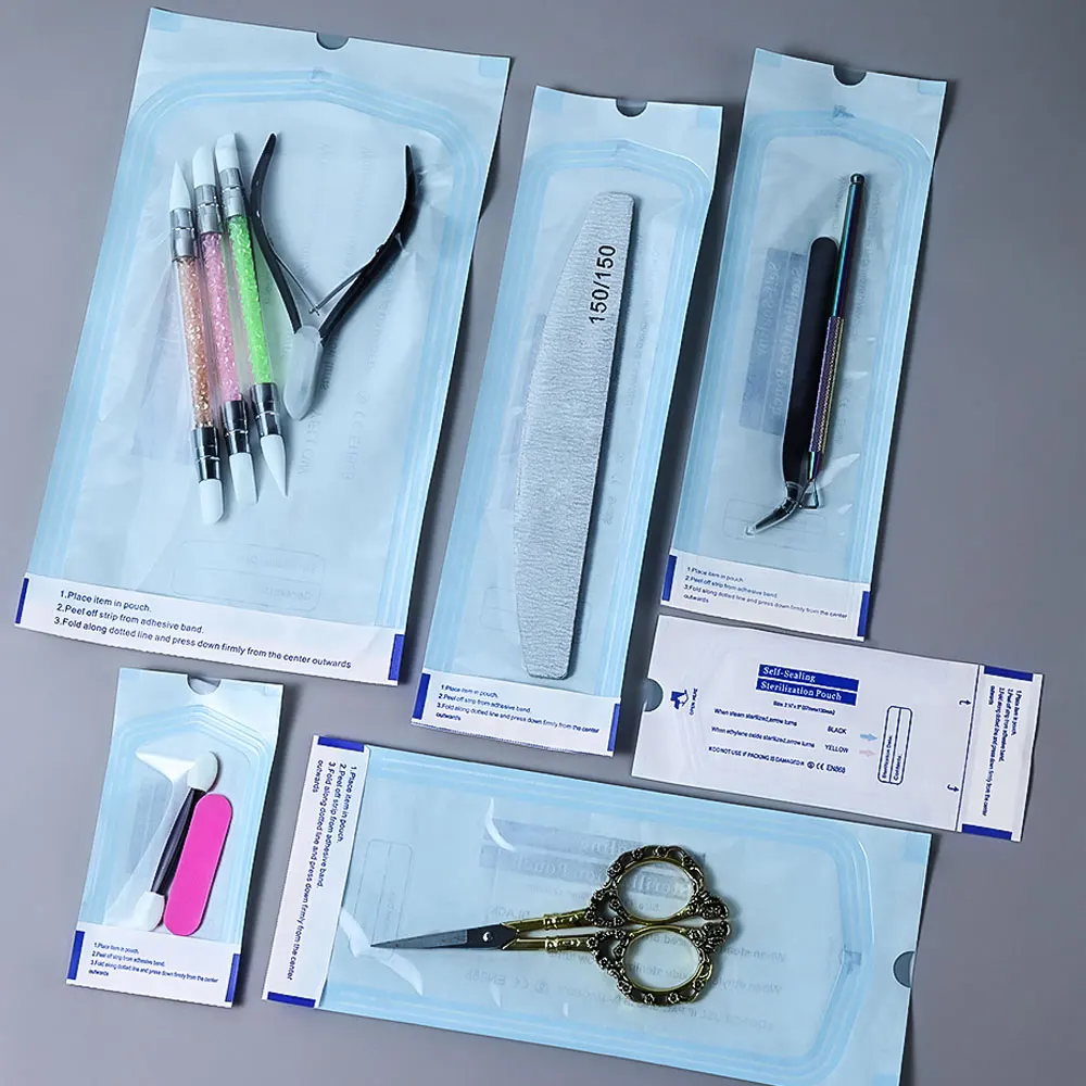 

20pcs Manicure Disposable Self-Sealing Sterilization Pouches Nail Art Tools 4sizes PET Empty Sterilizing Bags Nail Art Supplies