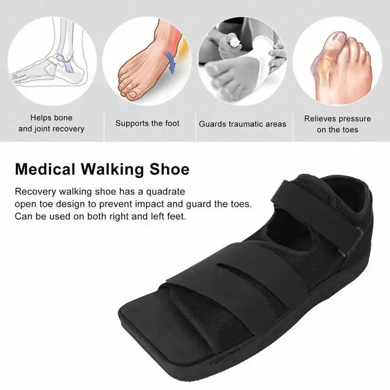 

Adjustable Recovery Shoe Professional Weight Free Medical Walking Shoe Foot Surgery Hammertoes Bunion Foot Pain Support Shoe New