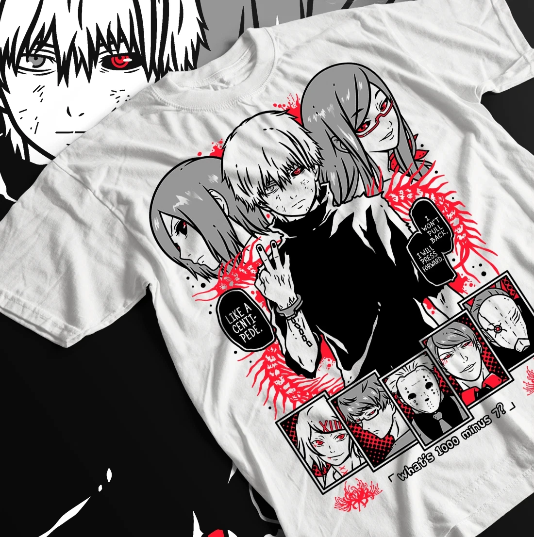 

Tokyo Ghoul T-shirt Ken Kaneki Manga Shirt T-shirt Men's and Women's Summer Cotton Comfortable Loose Fashion Short Sleeve Top