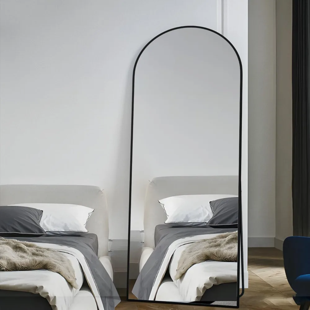 

Full Length Mirror, Floor Mirror with Stand, Full Body , Hanging or Leaning Against Wall, Arch Standing Large Bedroom Mirror