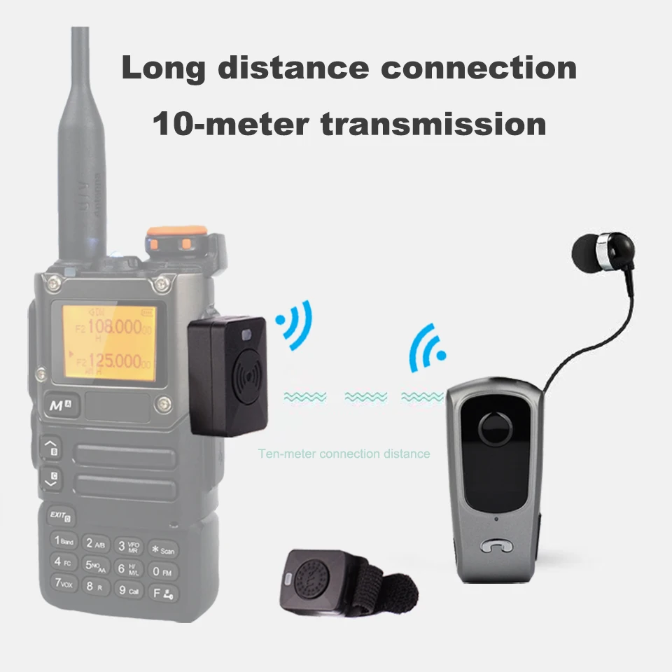 

Security Personnel Walkie Talkie Bluetooth Headset Wireless Headphones Wear Clip Sport Earphone For Quansheng Radtel Baofeng TYT