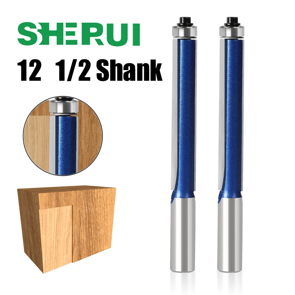 1/2′′ 12mm SHANKlong blade flush bit Flush Trim Router Bit End Bearing For Woodworking Cutting Tool fresa New FreeShipping