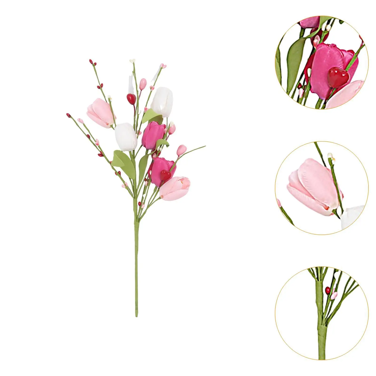 5Pcs Artificial Tulip Flower Branches Gift for Farmhouse Festival Mother Day