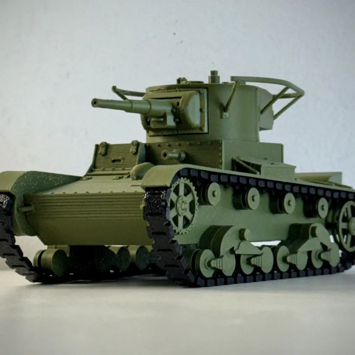 T-26 Soviet Light Tank 3D Printed Model, WWII Military Tank Replica in PLA, Armored Vehicle Display Decor Gift