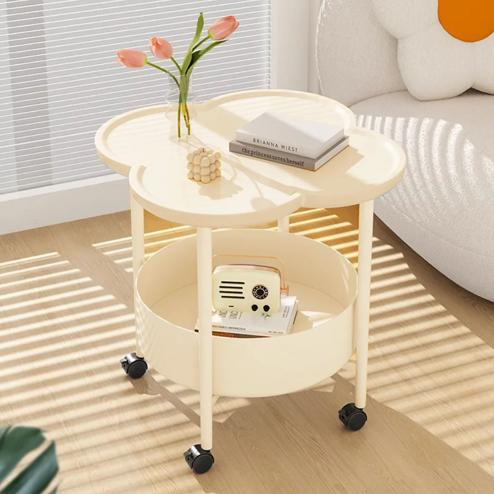 Cream Style Small Coffee Table Creative Side Table Modern Simple Sofa Side Cabinet Table Small Coffee Table A Few Double Layered