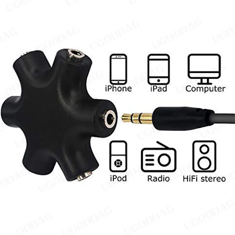 3.5mm Audio Headphone Splitter Stereo Audio Headset Adapter Audio Earbuds Earphones Plug Splitter with 3.5mm Stereo Cable