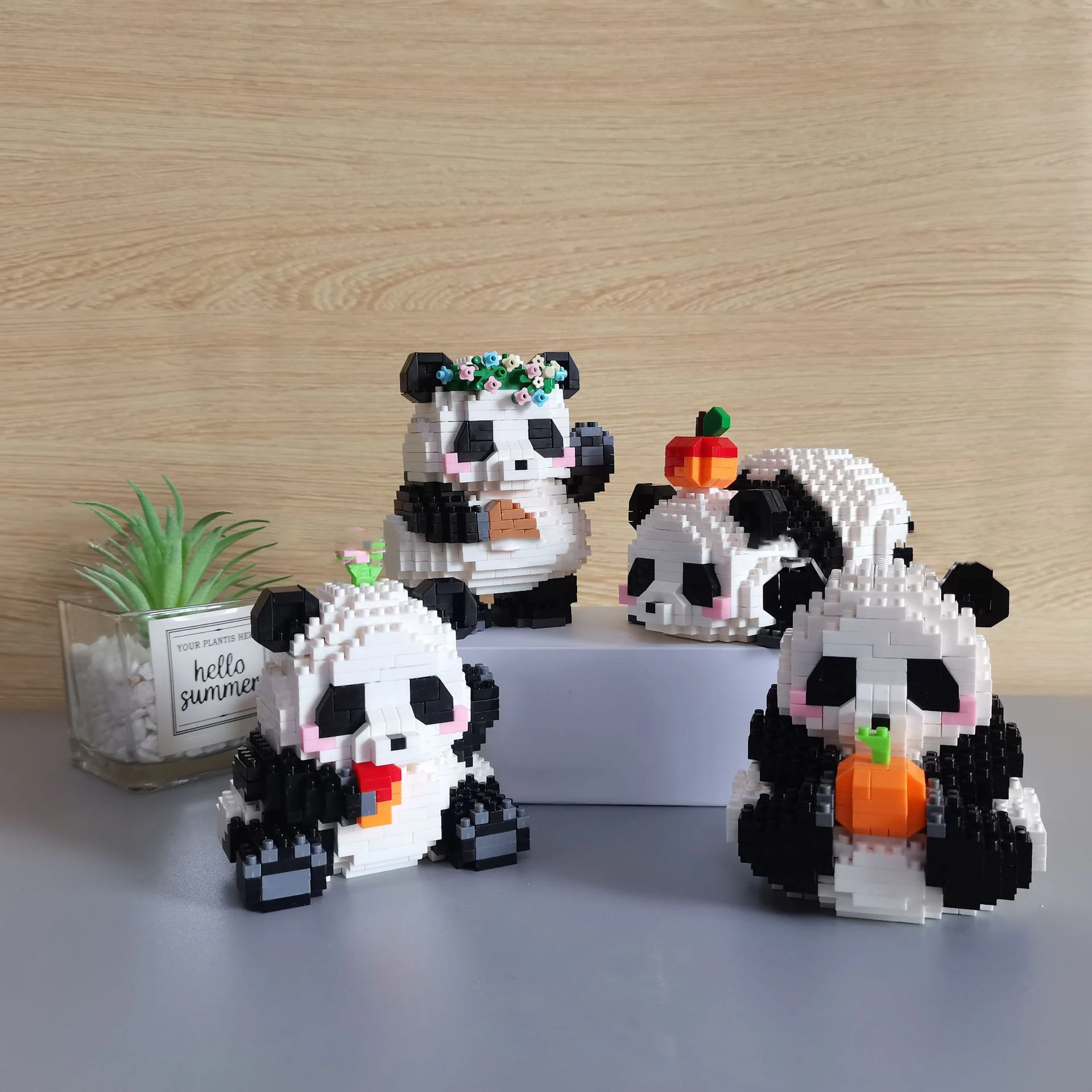 

Creative DIY Assemable Animal Cute MINI Chinese Style Animal Panda Building Block Educational Boy Toys For Children Model Bricks