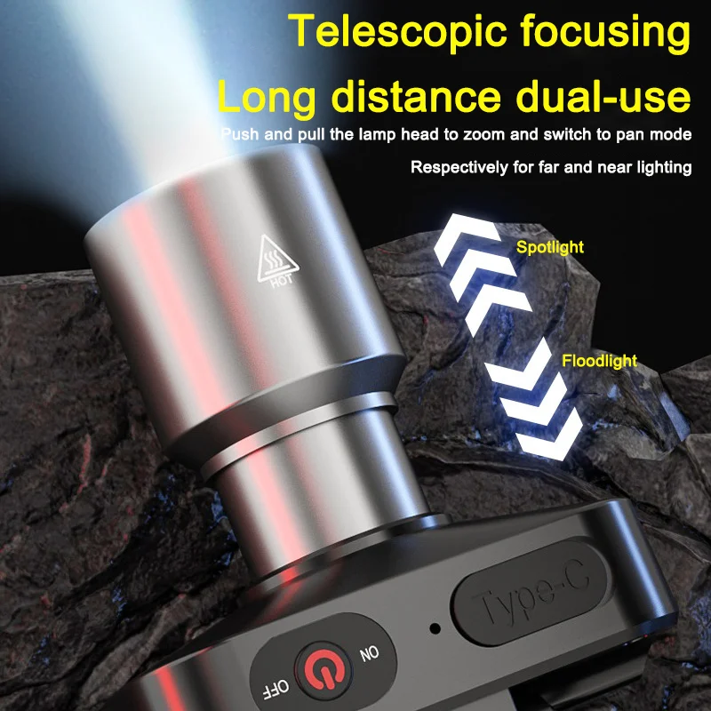 Strong Light Led Headlight Super Bright Zoom Flashlight USB Rechargeable Long Life Outdoor Fishing Light Flashlight Tools