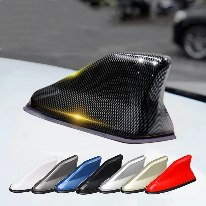 

Universal Carbon Fiber Look Car Roof Top Mount Shark Fin Aerial Antenna Toppers Auto Radio AM FM Antenna Signal Amplifier Aerial