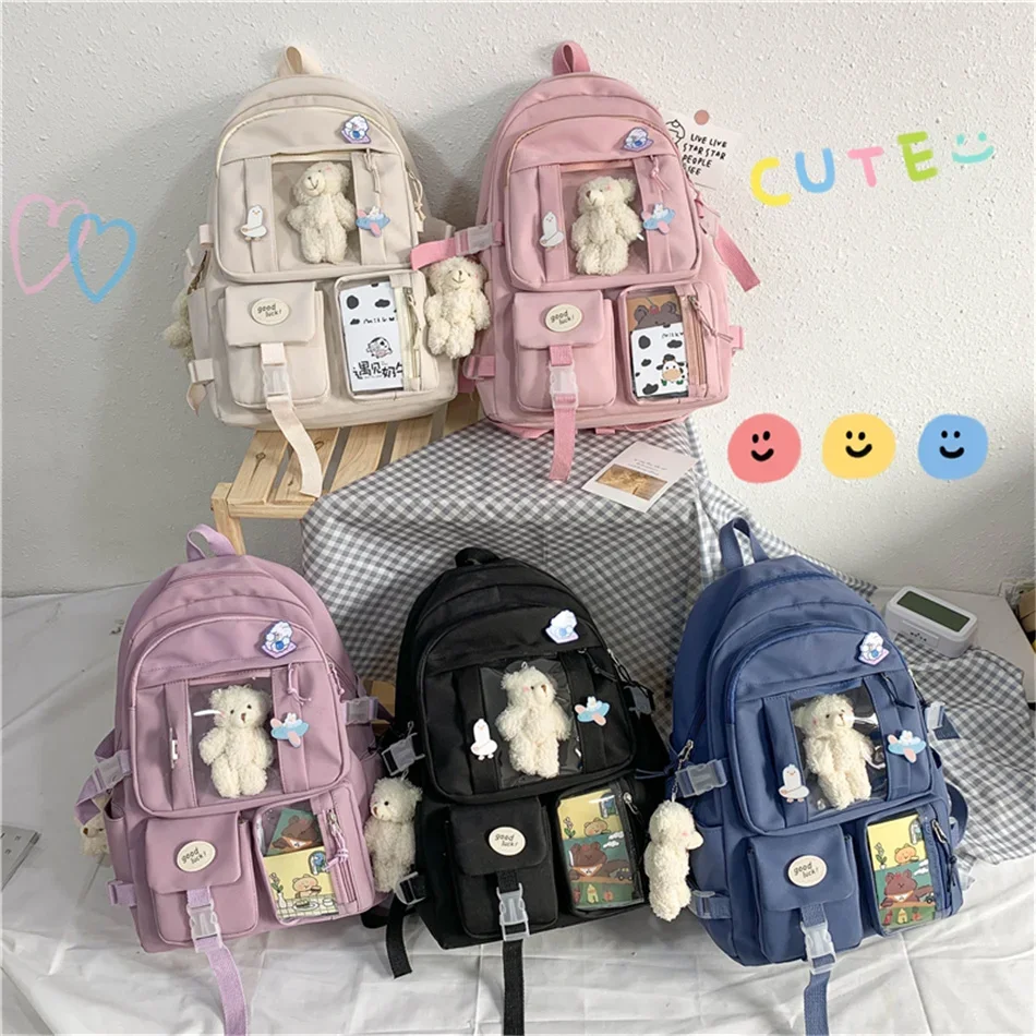 Japanese High School Girls Backpack School Bags for Teenage Girls Bagpack Multi Pockets 2024 Back Pack Women Mochila Feminina