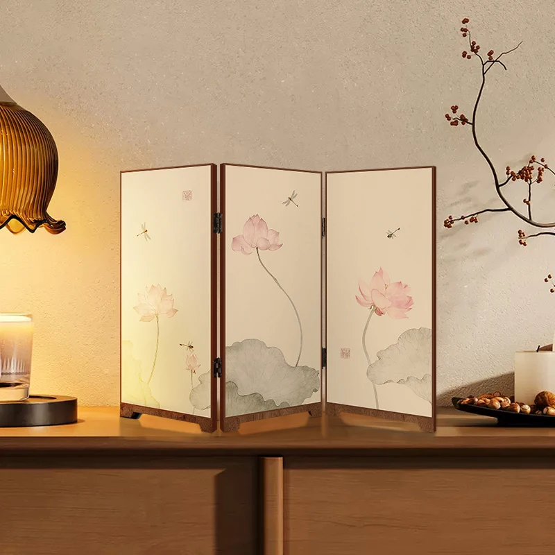 

Decorative lotus screen ornament, high-end sense bucket cabinet, side cabinet, TV cabinet, table decoration painting