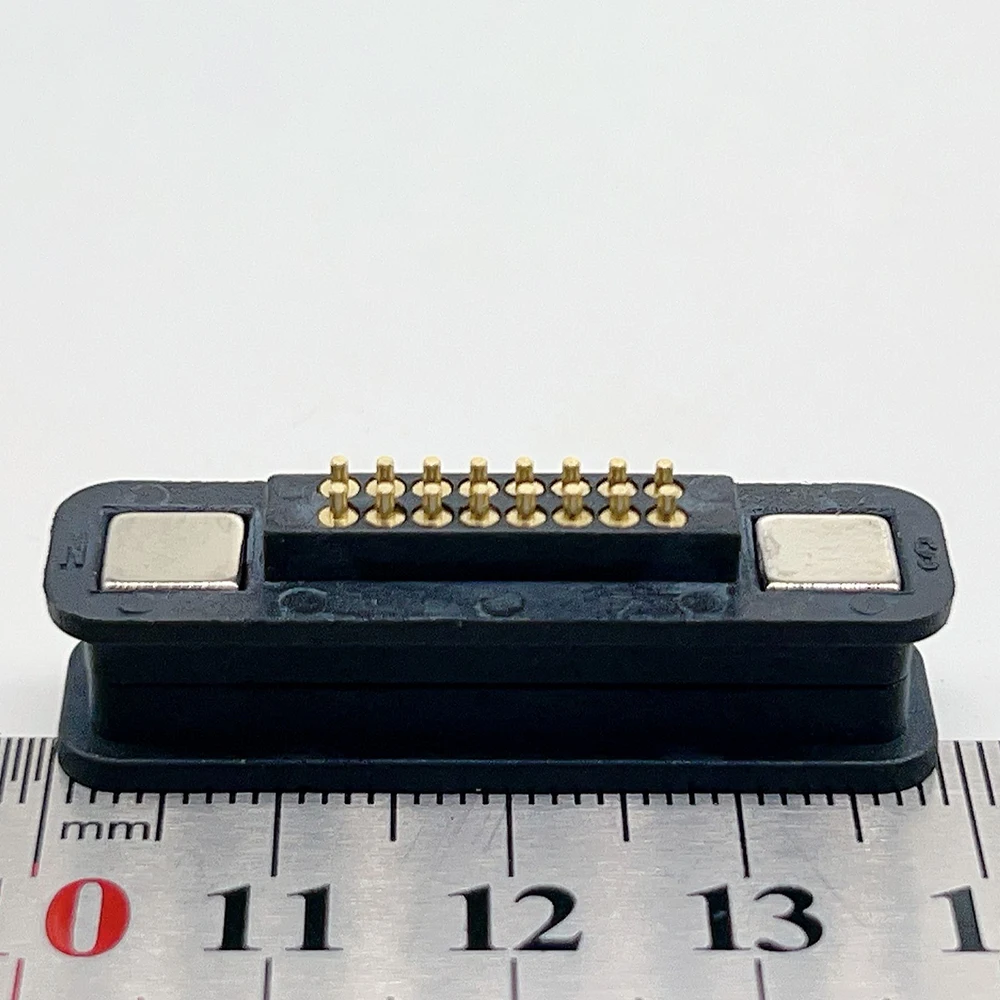 1 Paar 6P 7P 8P 9P 10P 11P 12P 13P 14P 16P 20P Magnetischer Pogo-Pin-Steckverbinder, versenkter, quadratischer, federbelasteter Stromkontakt, Sockel – Detail 14