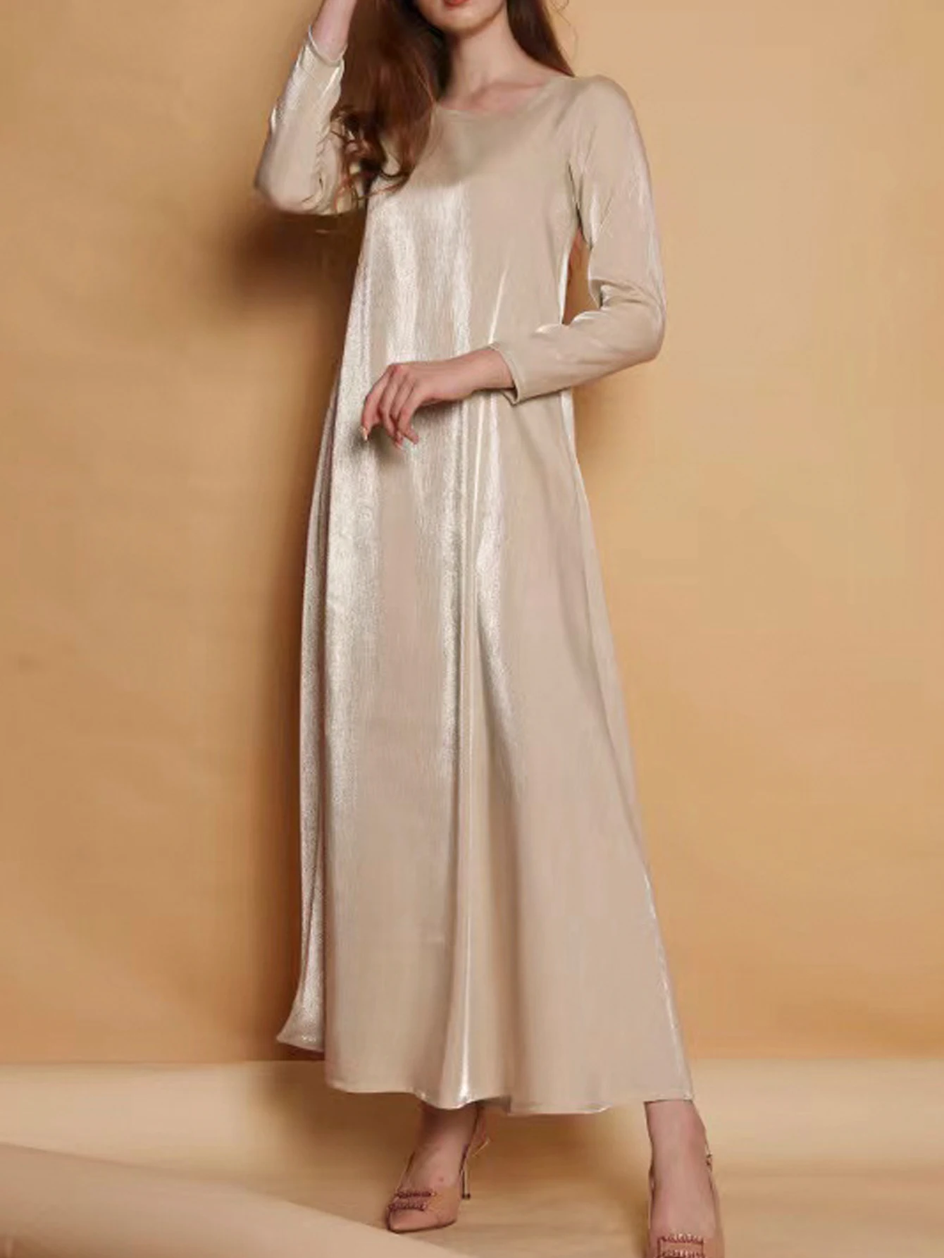 Elegant Muslim Fashion Dubai Women Shiny Satin Open Kimono Abaya Saudi Moroccan Kaftan Elegant Party Clothing Turkish Arab Robes