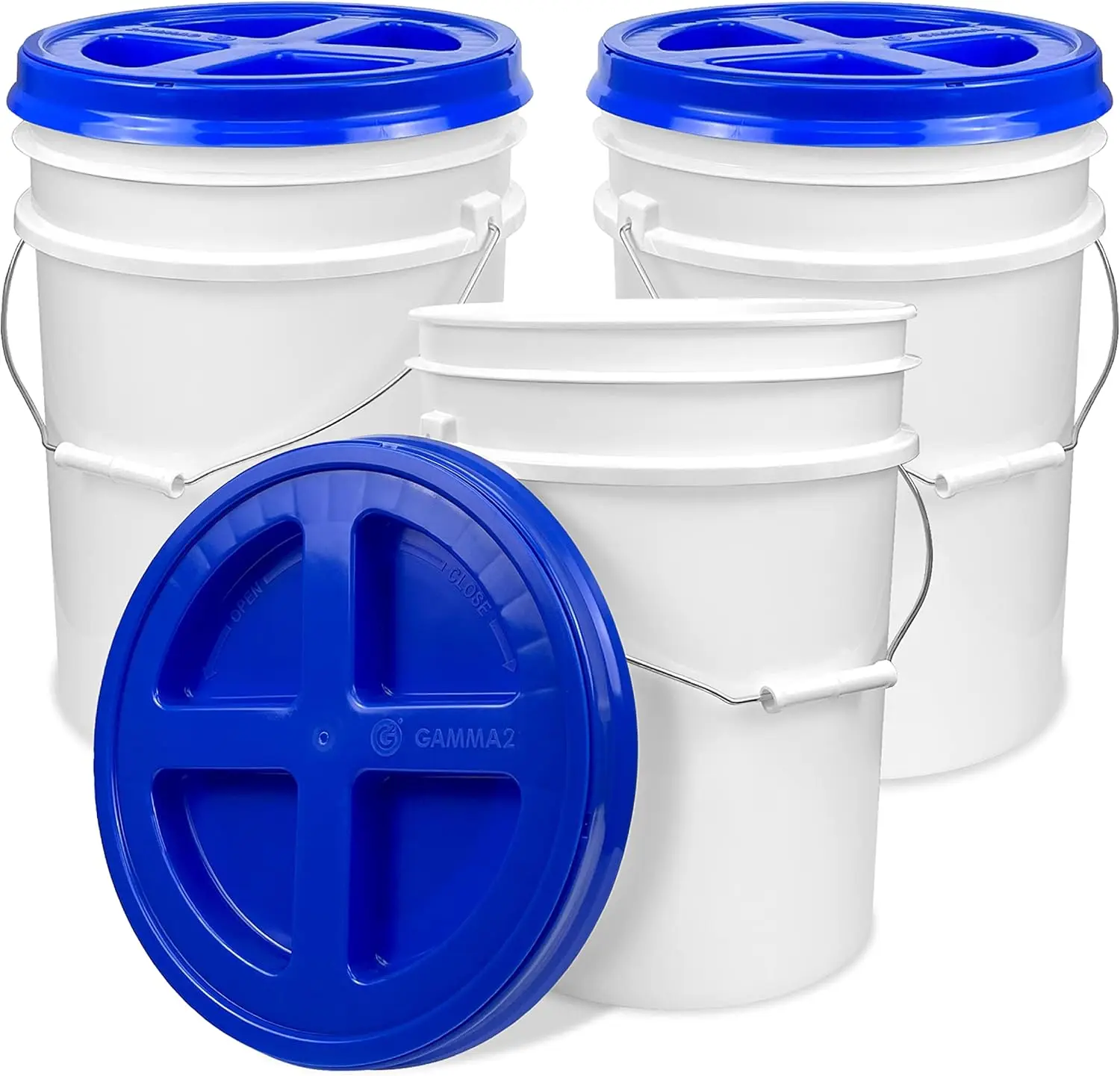 5 Gallon Bucket with Gamma Seal Screw on Airtight Lid,Food Grade Storage,Premium HPDE Plastic,BPA Free,Durable 90 Mil Purpose