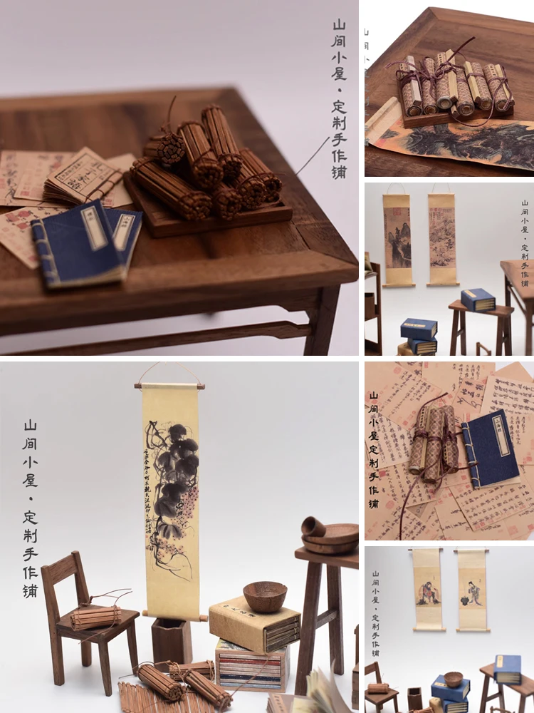 

Miniature Blythe Mini Scroll Classical Hang Picture Bjd Ob11 Ancient Picture Scroll Miniature Bamboo Slips Dollhouse Accessories