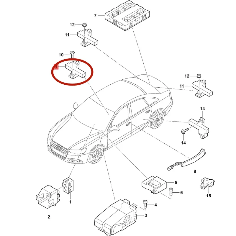 8K0907247 Keyless Access Entry Antenna Receiver For AUDI A4  A5 A6 A7 A8 For Volkswagen Touareg Phideon