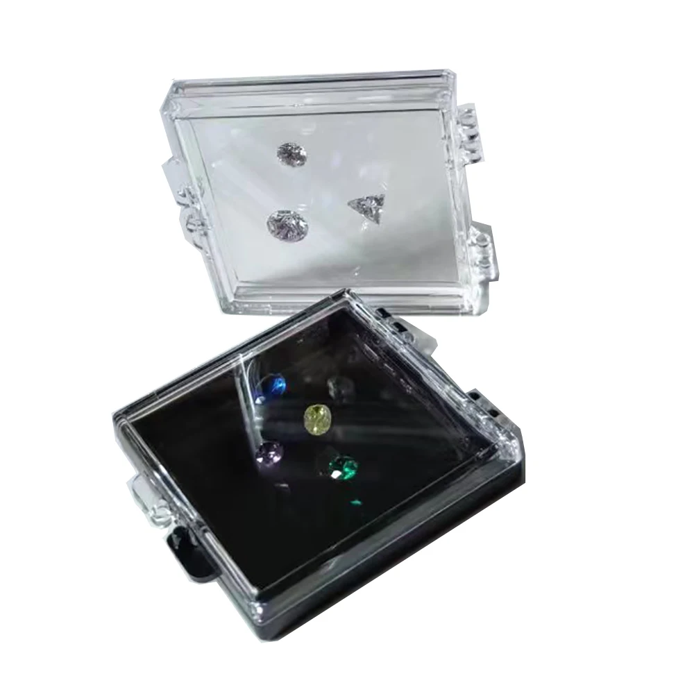 14Pcs Transparent Loose Diamond Storage Box Gemstone Organizer Floatng Specimen Stone Case Gift Package for Gems Zircon IGI GIA