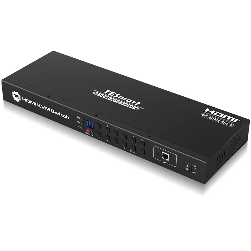 TESmart 5+ years experience 16x1 USB 2.0 hub integrating cross-platform computer 16 Port  KVM Switch