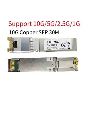 Módulo de cobre 10g 2.5g sfp + 10gbase-t rj45, 10g/5g/2.5g, compatível com mikrotik vários interruptores, transceptor ethernet 100m