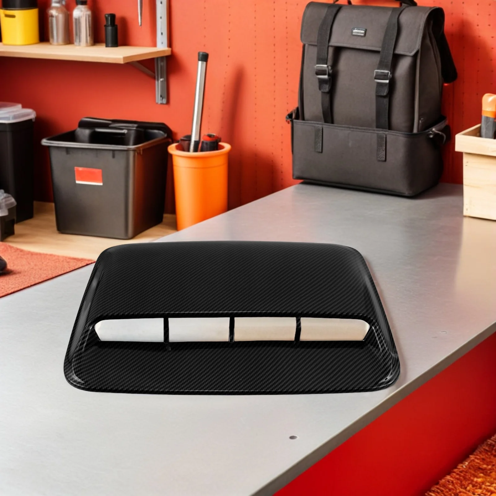

Car Scoop Cover Leaf Design Durable Abs Material Easy Installation Universal Fit Realistic Ventilation Effect Vent Insert
